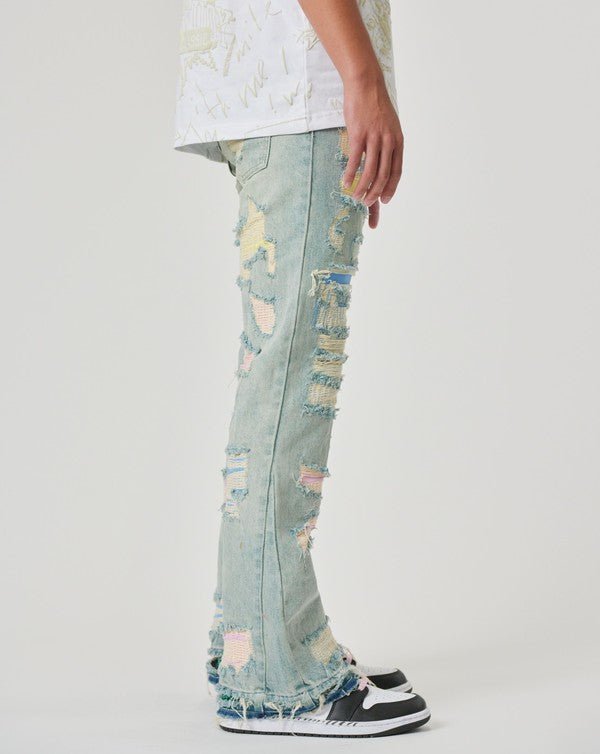 Pastel Straight Fit Denim Jeans - In Control Clothing