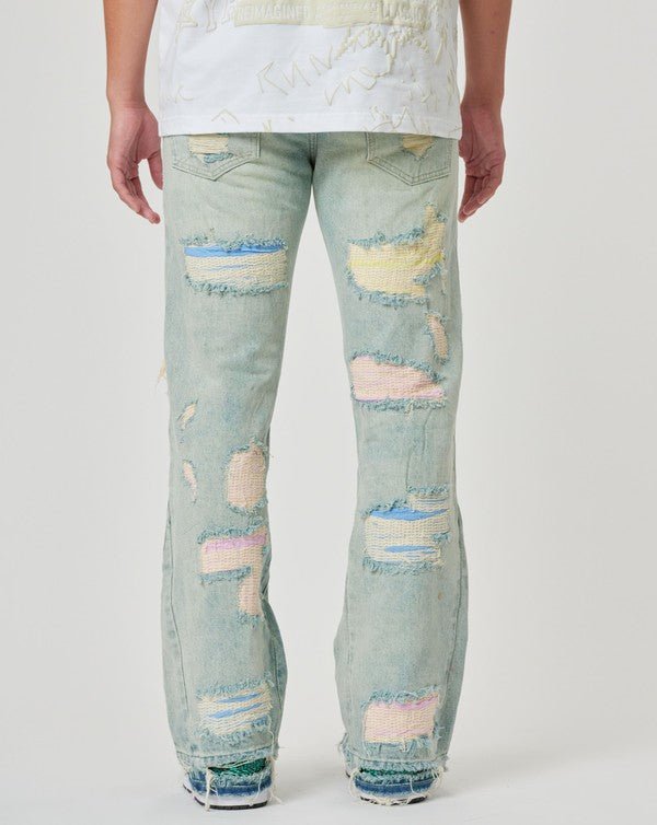 Pastel Straight Fit Denim Jeans - In Control Clothing