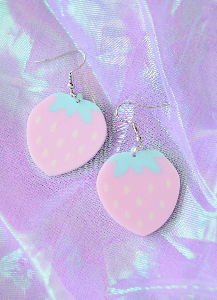 Pastel Strawberry Earrings - In Control Clothing