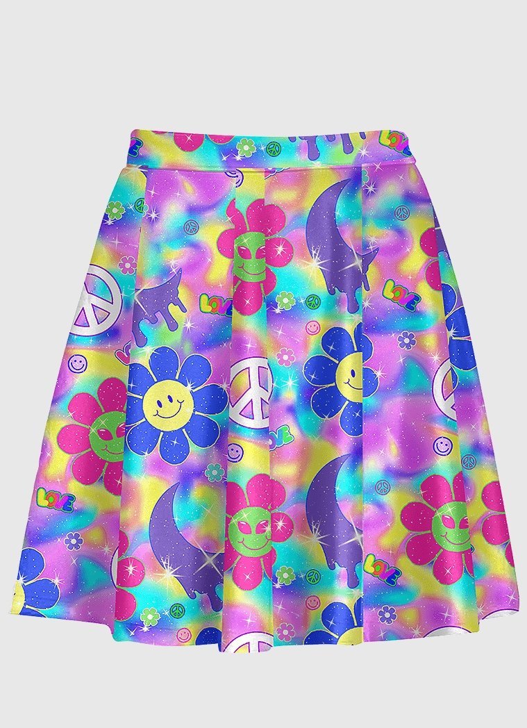 Peace & Love Flare Skirt - In Control Clothing