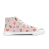 Peach Pattern Women's Classic High Top Shoes - In Control Clothing