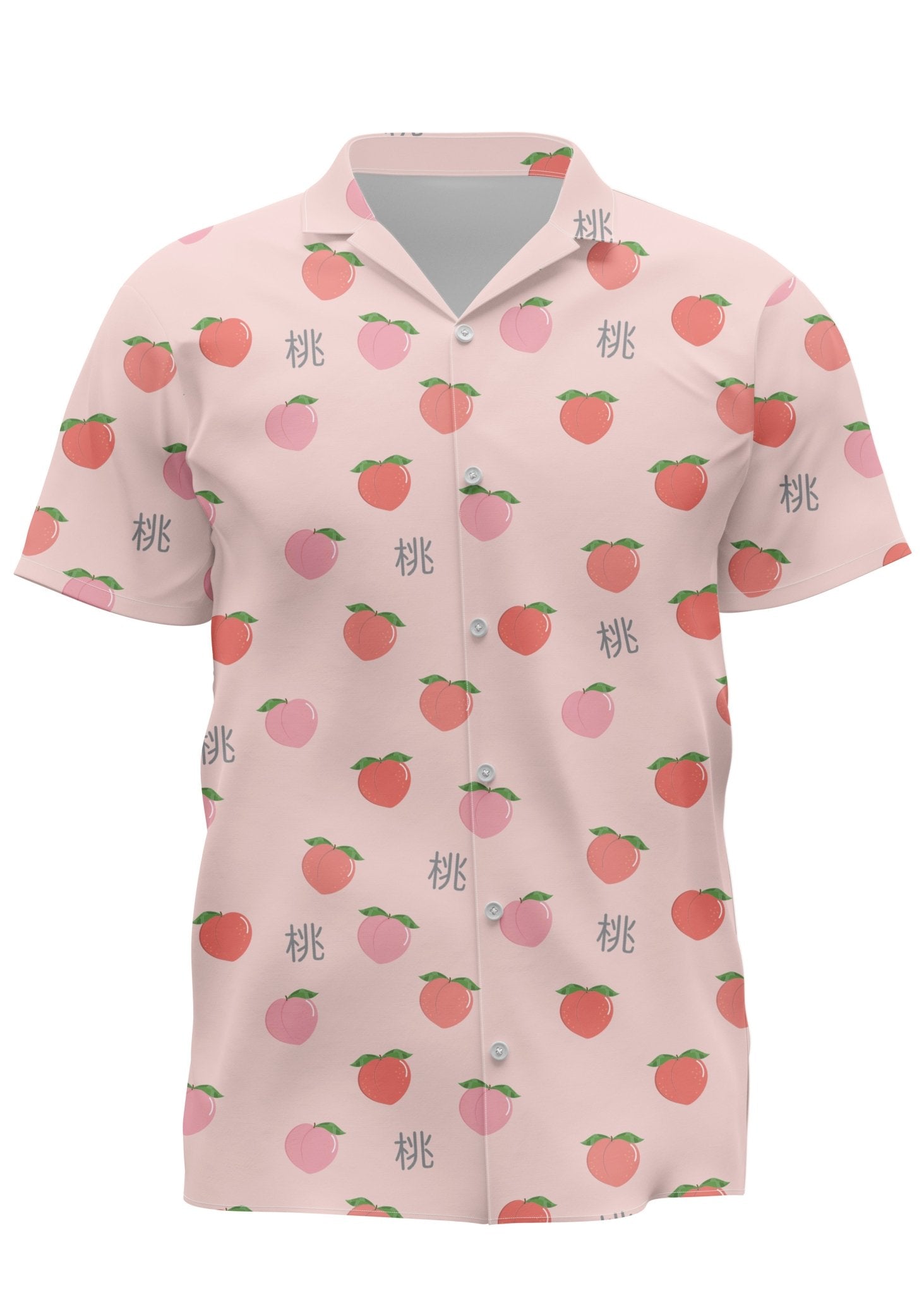 Peachy Delight Short Sleeve Button Up Shirt - In Control Clothing