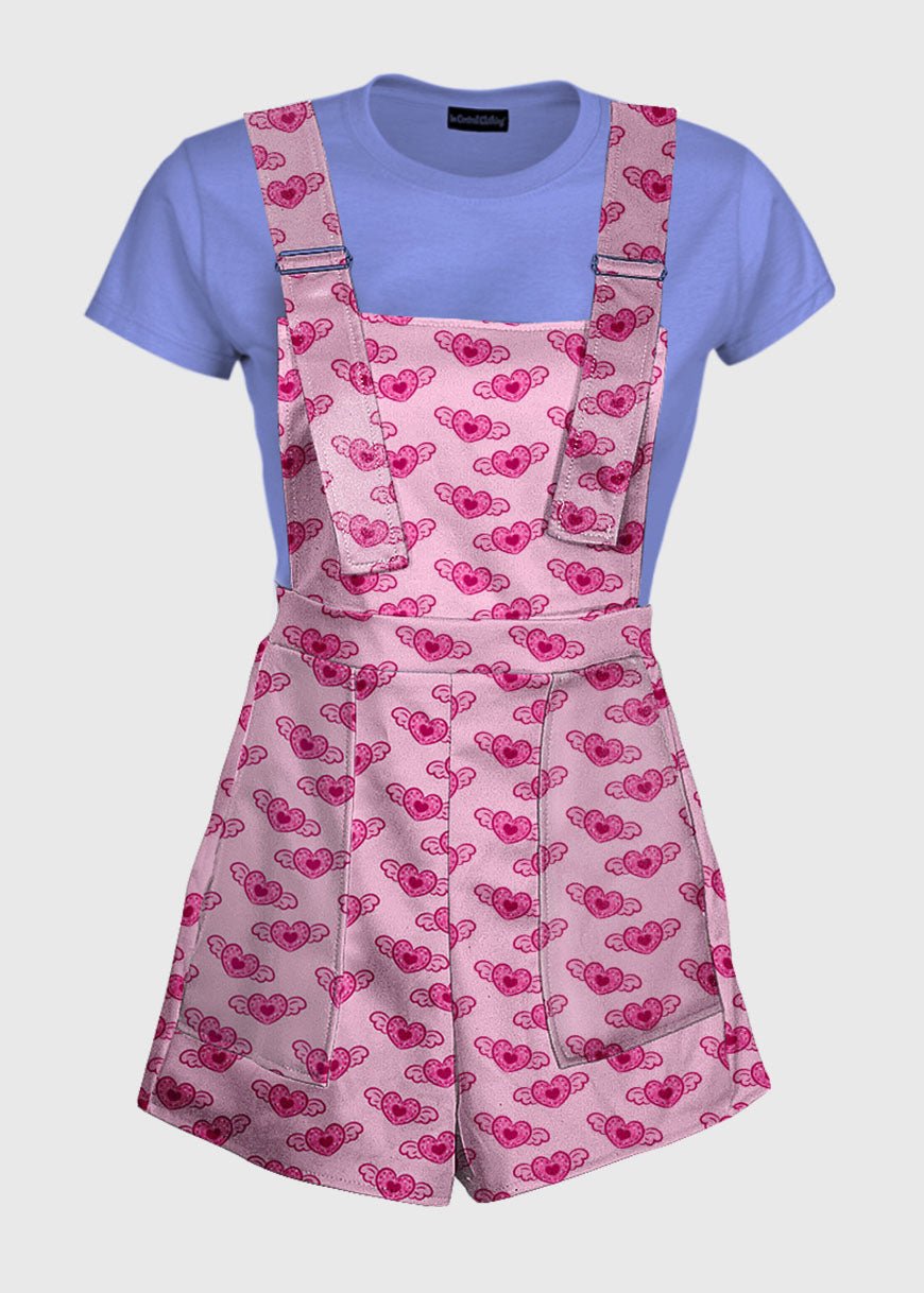 Pink Heart Kawaii Overalls - In Control Clothing