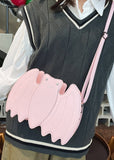 Pink Pastel Goth Bat Crossbody Bag - In Control Clothing