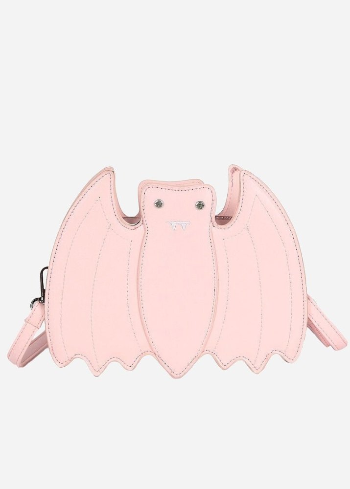 Pink Pastel Goth Bat Crossbody Bag - In Control Clothing
