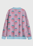 Pink Strawberry Kawaii Fleece Cardigan - In Control Clothing