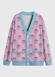 Pink Strawberry Kawaii Fleece Cardigan - In Control Clothing