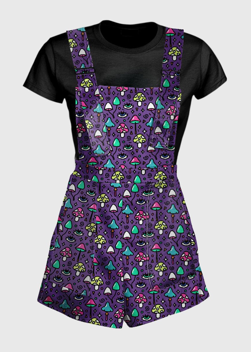 Pixel Mushroom Purple Overalls - In Control Clothing