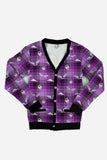 Plus Purple Plaid Weirdcore Cardigan - In Control Clothing