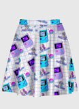 Plus Size Aesthetic Video Game White Skirt - In Control Clothing