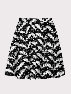 Plus Size Bat Pattern Flare Skirt