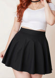 Plus Size Black Elastic Circle Skirt - In Control Clothing