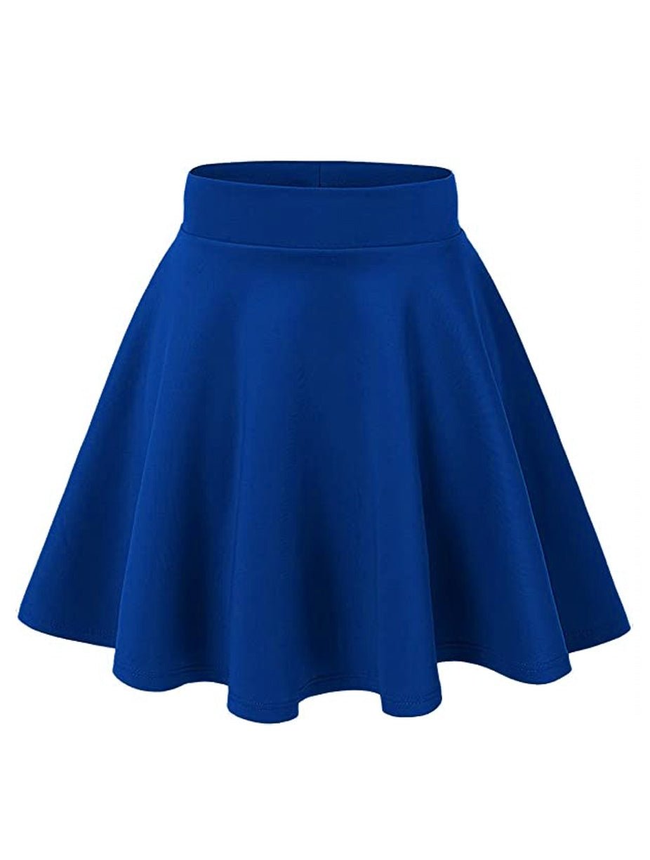 Plus Size Blue Elastic Circle Skirt - In Control Clothing