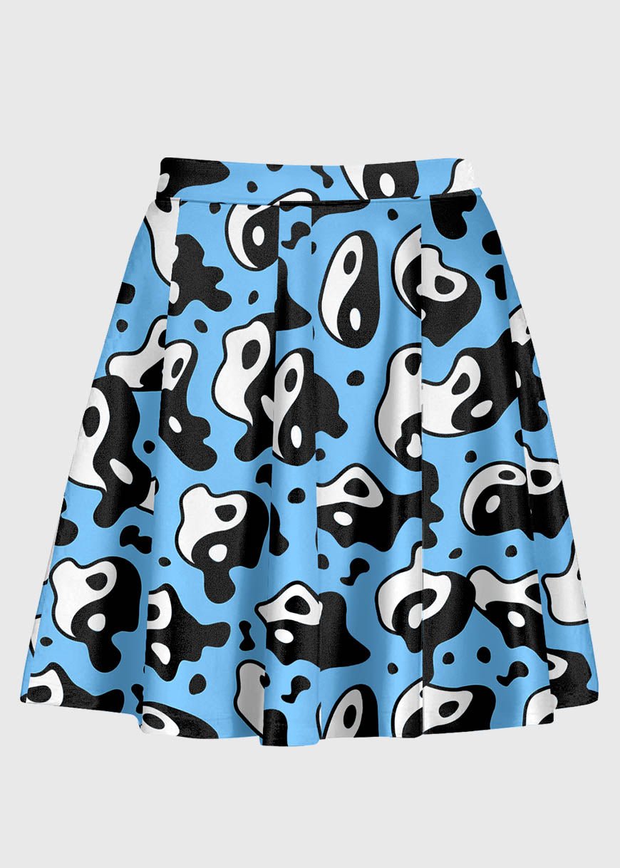 Plus Size Blue Yin And Yang Skirt - In Control Clothing