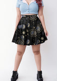 Plus Size Dark Academia Astrology Zodiac Skirt - In Control Clothing