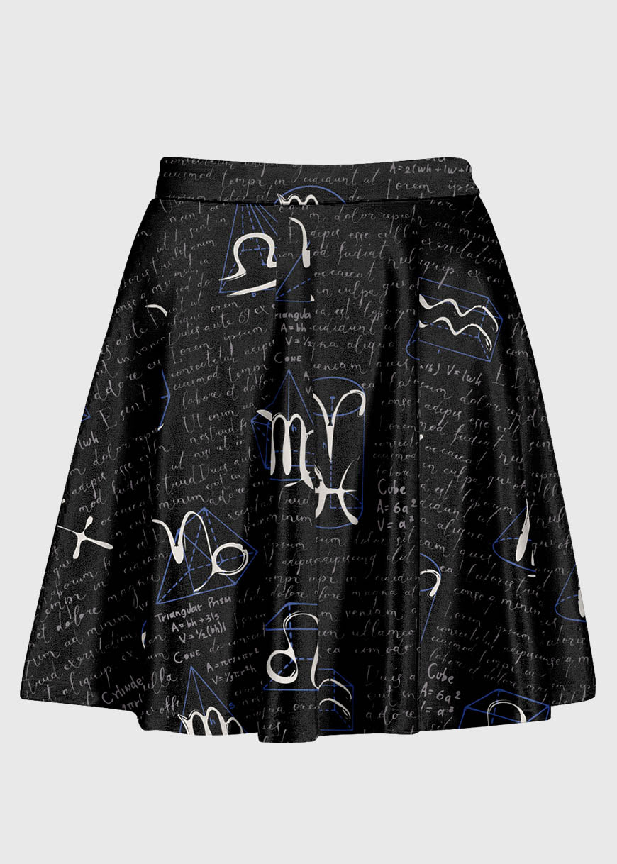 Plus Size Dark Academia Zodiac Sign Skirt - In Control Clothing