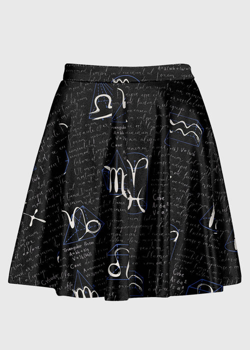 Plus Size Dark Academia Zodiac Sign Skirt