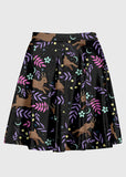 Plus Size Deer Floral Kawaii High Waist Skirt - In Control Clothing