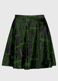Plus Size Digital World Techno Cyber Raver High Waist Skirt - In Control Clothing