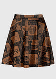 Plus Size Egyptian Hieroglyphs Pattern Skirt - In Control Clothing