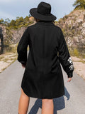 Plus Size Embroidered Long Sleeve Mini Dress - In Control Clothing