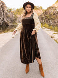 Plus Size Embroidered Square Neck Hippie Dress - In Control Clothing