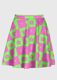 Plus Size Flower Checkered Retro Pattern Y2k Skirt - In Control Clothing