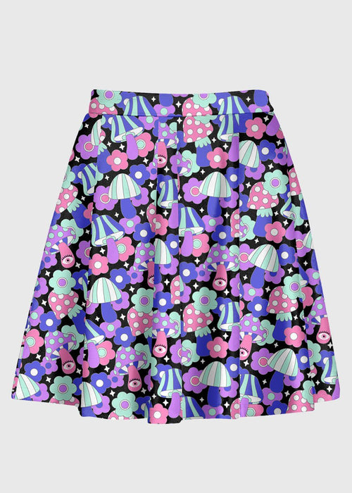 Plus Size Flower Cute Retro Mushroom 60s Skirt