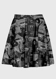 Plus Size Grey Weirdcore Glitch Design Skirt - In Control Clothing