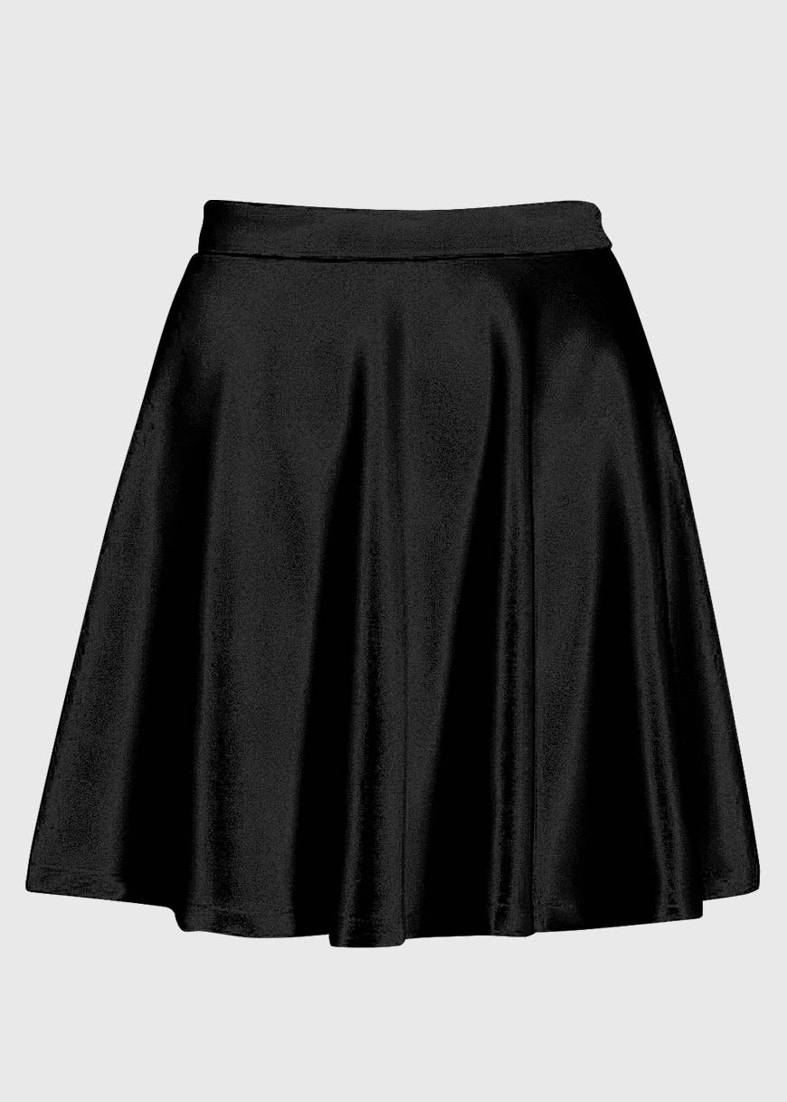 Plus Size High Waist Black Solid skirt - In Control Clothing
