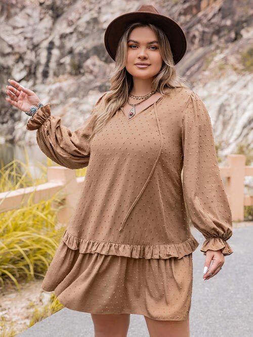 Plus Size Hippie Flounce Sleeve Mini Dress Plus Size Hippie Dress In Control Clothing
