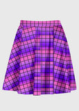 Plus Size Ombre Pink And Purple Grid Skirt - In Control Clothing