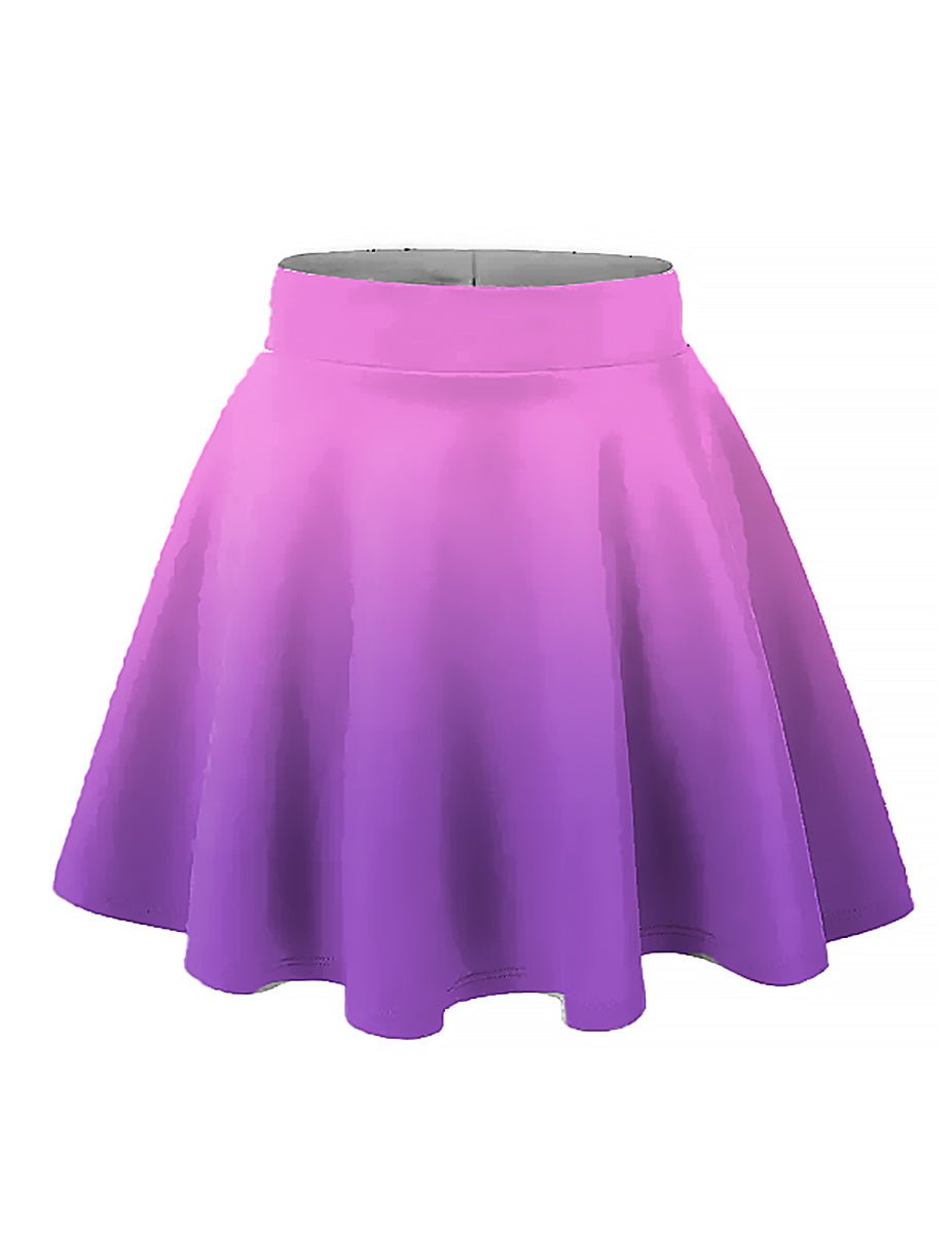 Plus Size Ombre Purple - Pink Elastic Circle Skirt - In Control Clothing