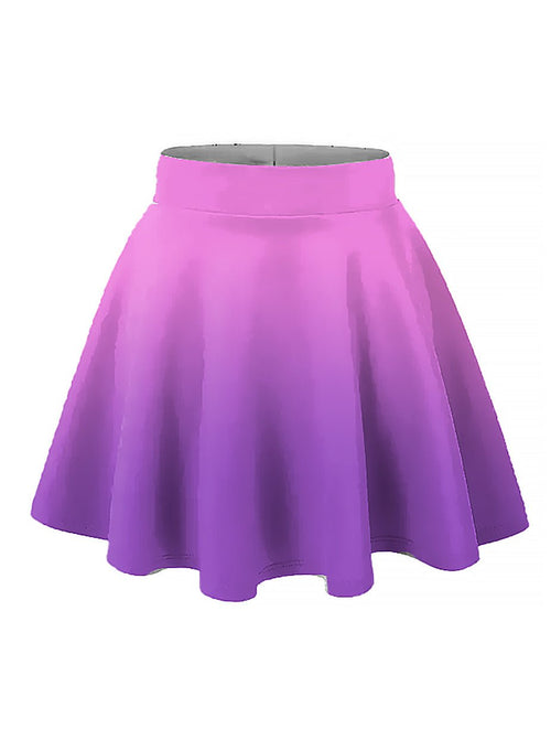 Plus Size Ombre Purple - Pink Elastic Circle Skirt