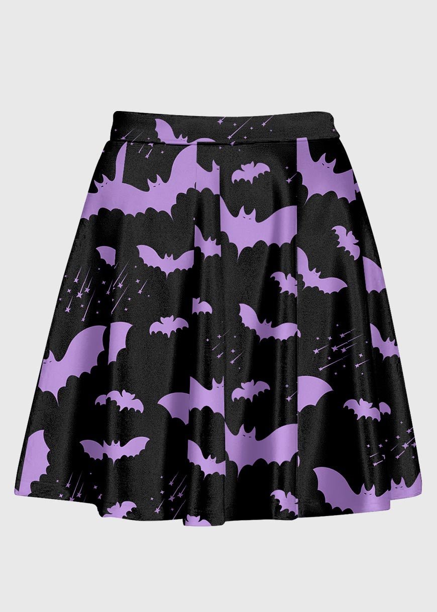 Plus Size Pastel Goth Bat Skirt - In Control Clothing