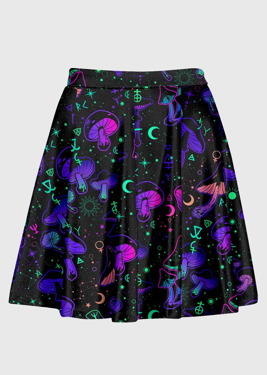 Plus Size Psychedelic Aesthetic Galaxy Skirt - In Control Clothing