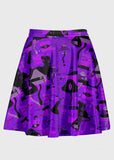 Plus Size Purple Weirdcore Glitch Skirt - In Control Clothing