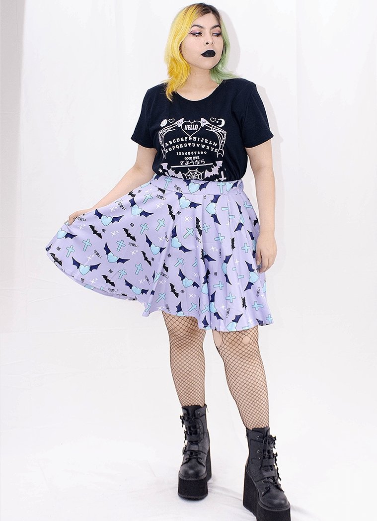 Plus Size Queen Darkness Flared Skirt - In Control Clothing