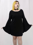 Plus Size Sabrina Bell Gothic Dress - In Control Clothing