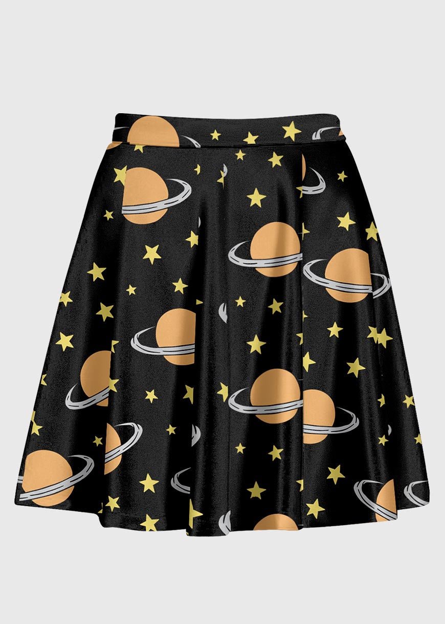 Plus Size Saturn Planet Universe Skirt - In Control Clothing