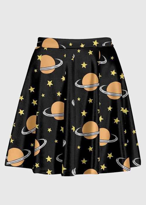 Plus Size Saturn Planet Universe Skirt