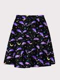 Plus Size Spooky Cute Bat Flare Skirt - In Control Clothing