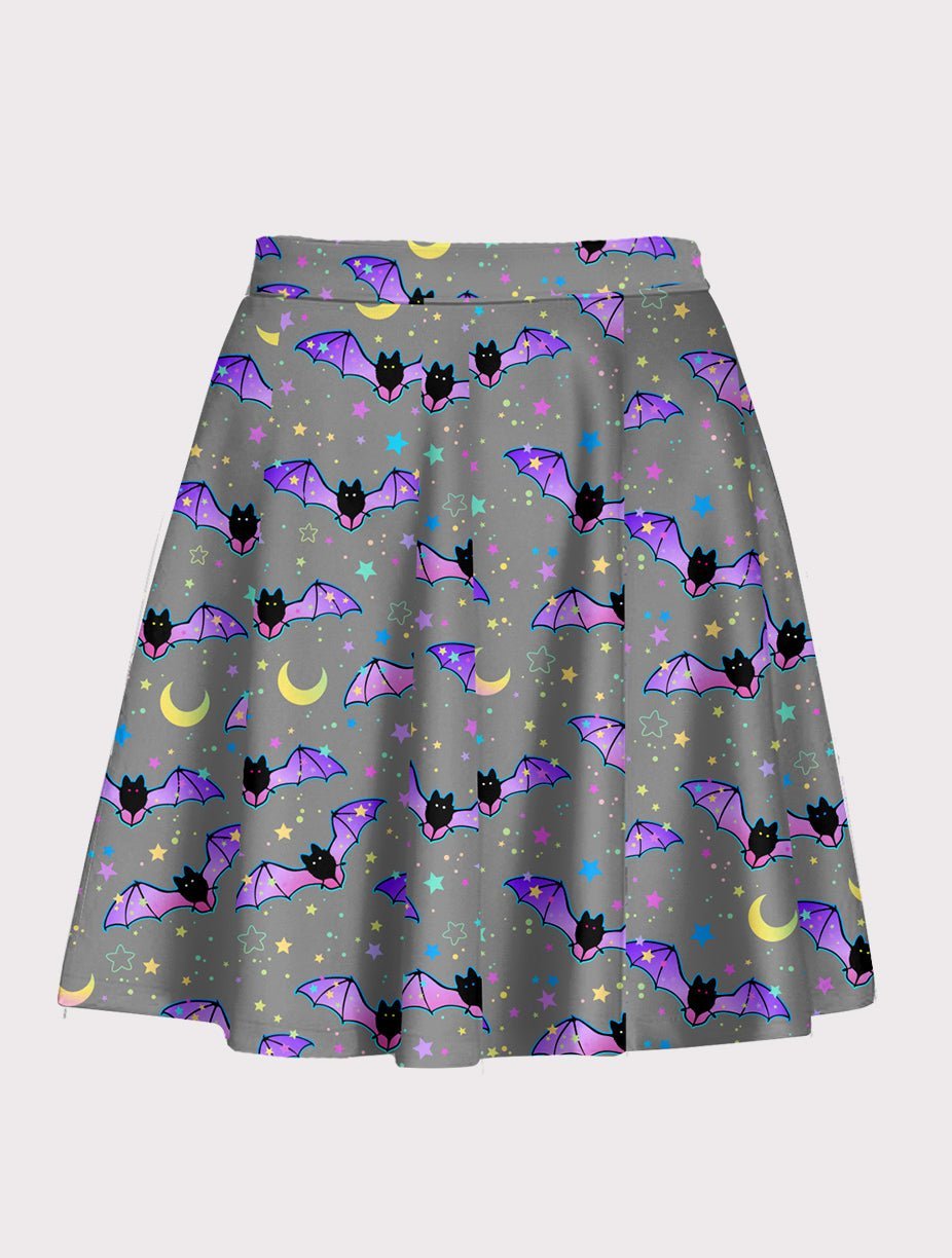 Plus Size Spooky Cute Bat Flare Skirt - In Control Clothing