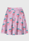 Plus Size Strawberry Pattern Kawaii Skirt - In Control Clothing