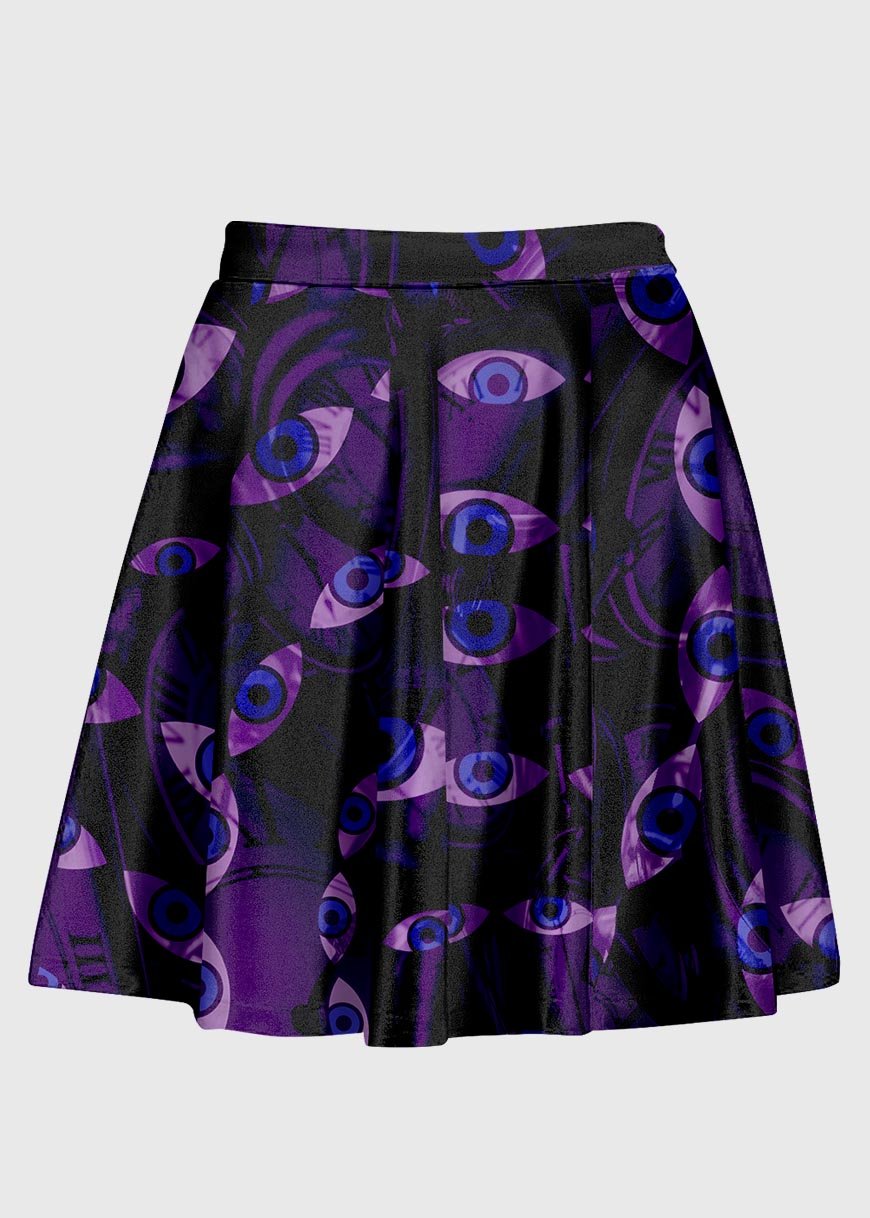 Plus Size Weirdcore Psychedelic Time Realm High Waisted Skirt - In Control Clothing
