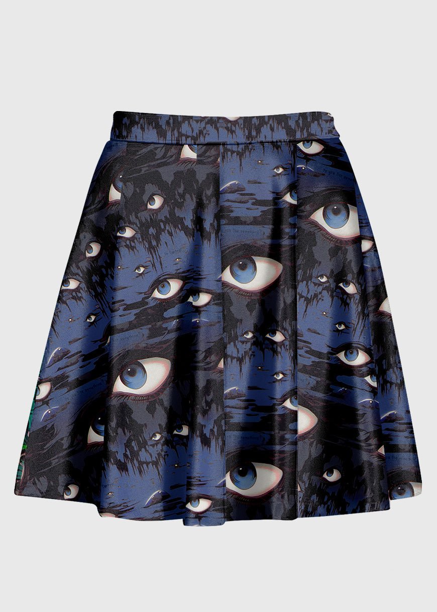 Plus Size Weirdcore Surreal Blue Grunge Alt Skirt - In Control Clothing