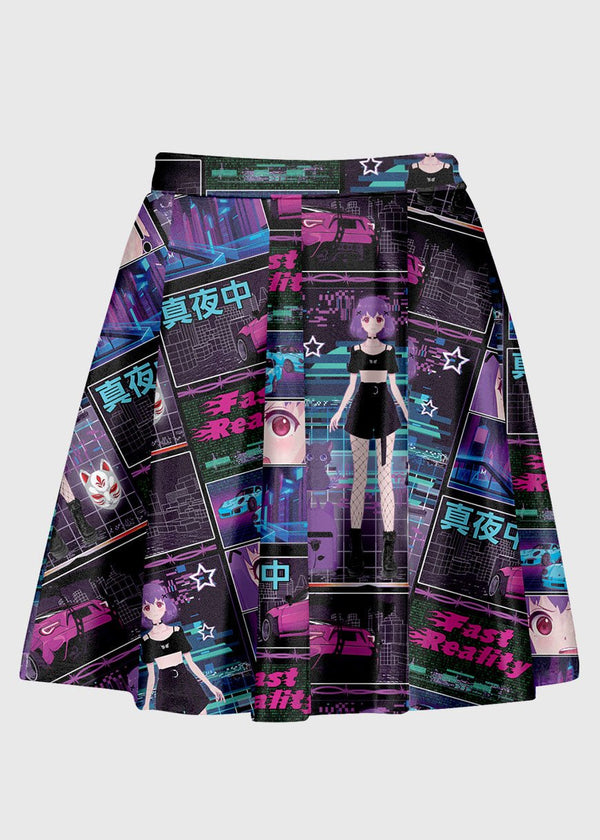 Plus Size Y2K Cyber Anime High Waist Skirt
