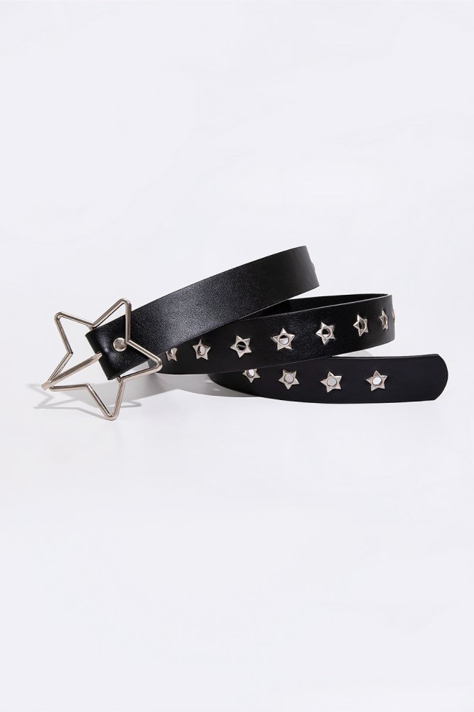 PU Leather Star Shape Buckle Belt - In Control Clothing