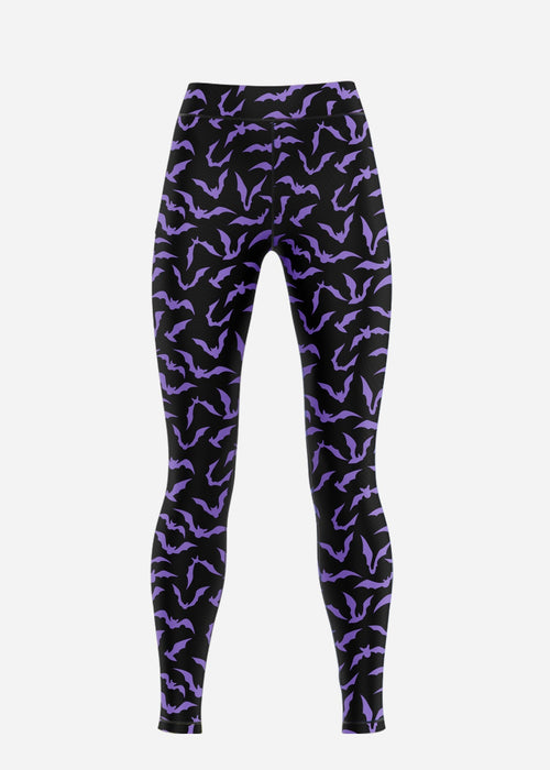 Purple Bat Leggings Low Rise Leggings