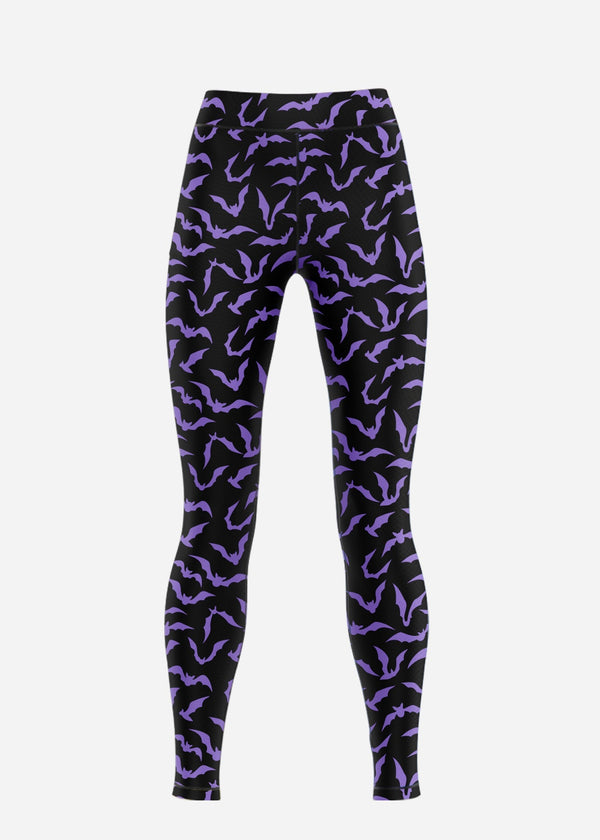 Purple Bat Leggings Low Rise Leggings